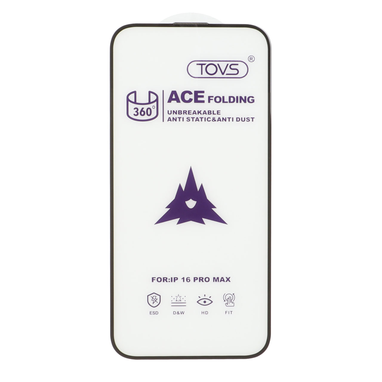 محافظ صفحه نمایش شیشه ای Full Cover ACE - 360 Anti Static مدل Apple iPhone 16 Pro Max